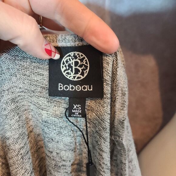 Bobeau Grey Zebra Hacci Open Cardigan Size XS - Picture 4 of 5